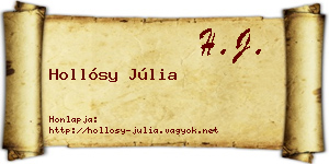 Hollósy Júlia névjegykártya