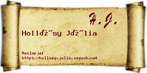 Hollósy Júlia névjegykártya
